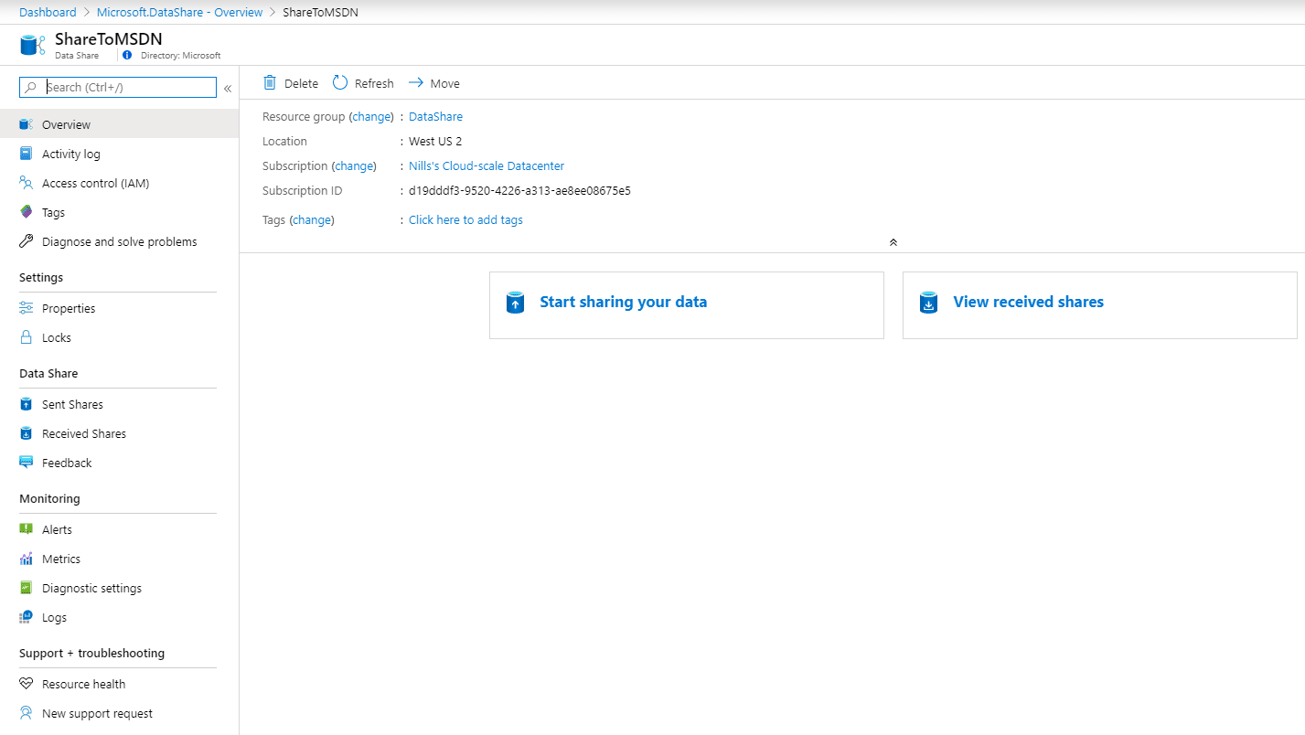 Giving Azure Data Share a spin – NillsF blog