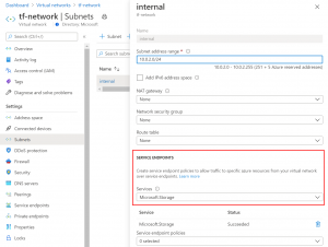 terraform endpoints vnet